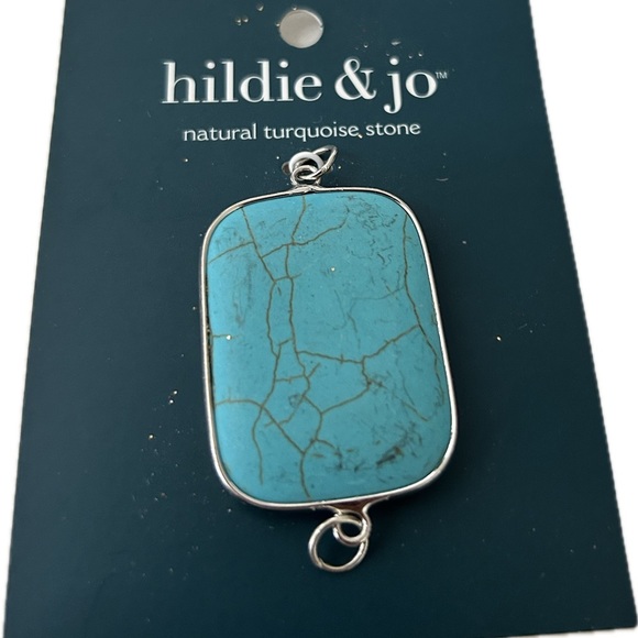 Hildie & Jo Natural Turquoise Stone Gemstone Pendant & Silver Chain Necklace 18" - Picture 3 of 5